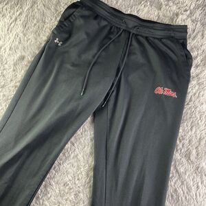 Ole Miss Rebels Pants Mens Small Black Gray Red Joggers Athleisure Performance